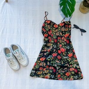 UO Petra Satin Sweetheart Mini Dress